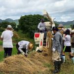 川代棚田で脱穀を行いました